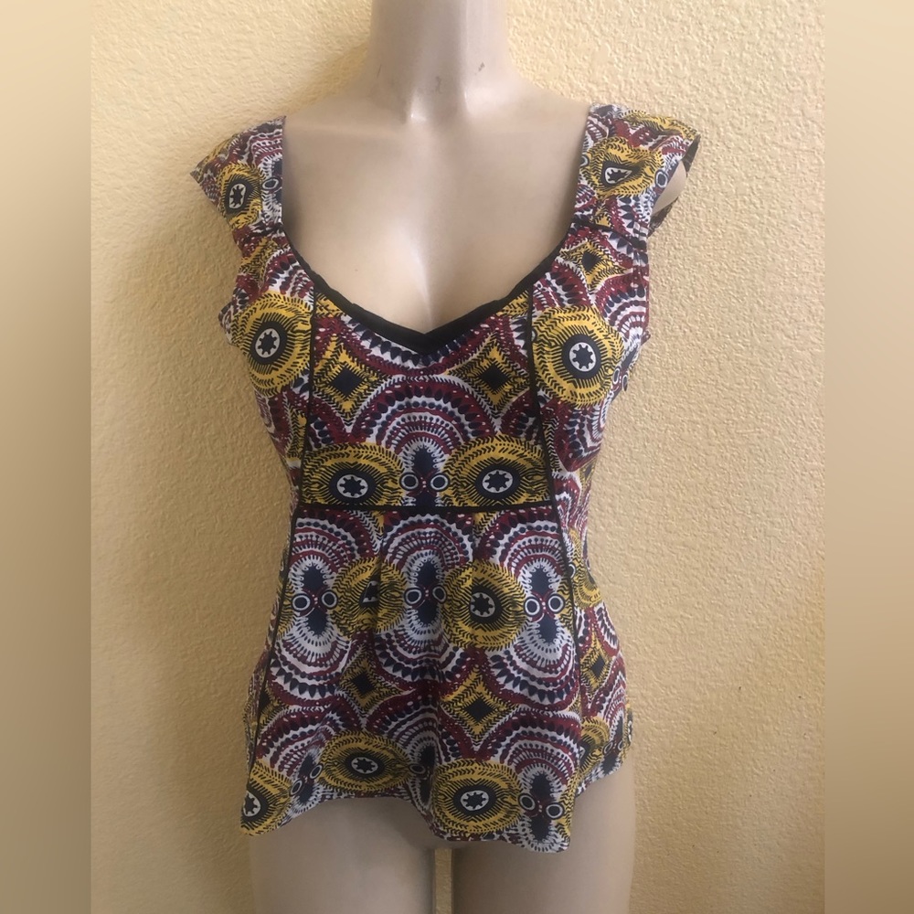 Edmé & esyllte tribal print sleeveless top size 6